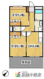 ファニープレイス 2DKの間取図画像