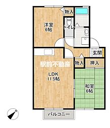 エミネンス白銀 2LDKの間取図画像