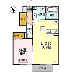 コンフォート・絆 1LDKの間取図画像