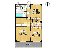 ジュピター 2LDKの間取図画像