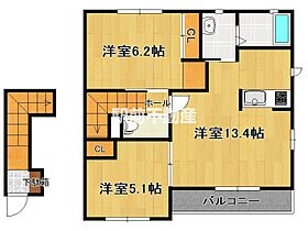 エクラージュI 203 ｜ 福岡県大牟田市上白川町2丁目308-9（賃貸アパート2LDK・2階・61.45㎡） その2