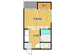 エムケイハイツ 1Kの間取図画像