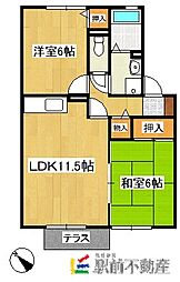 セジュール上官A 2LDKの間取図画像