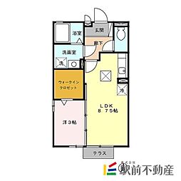 スカイコート 1LDKの間取図画像