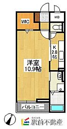 フォレスタアケボノ 1Kの間取図画像
