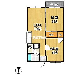 レピュート吉野 2LDKの間取図画像