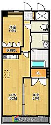 クレシア曙 2LDKの間取図画像