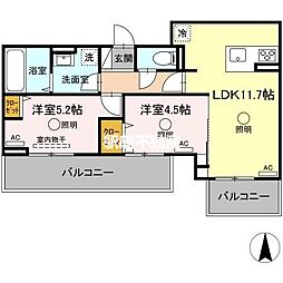 ルピナスシーサイド C棟 2LDKの間取図画像