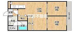 塩浜マンション 2LDKの間取図画像