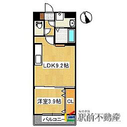 クレア大牟田駅前 1LDKの間取図画像