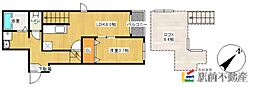 エクラタント大牟田 1LDKの間取図画像
