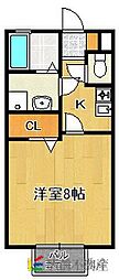 セジュールソシア 1Kの間取図画像