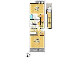 エレガンテ　プレッソIIA棟 2階1LDKの間取り