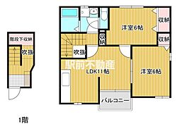 サンシャイン姫島B 2LDKの間取図画像