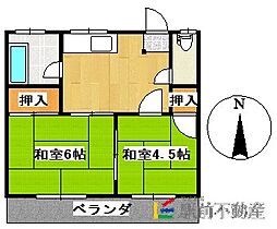 三池コーポ 2DKの間取図画像