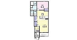 プラシード・パラッツオ 1LDKの間取図画像