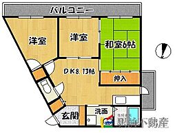 ハイツタダクマ1 3DKの間取図画像