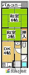 第2ひかりコーポ 2Kの間取図画像