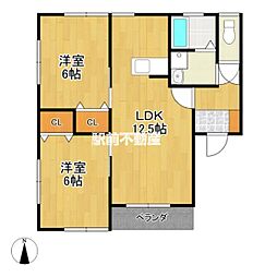 グレース手鎌2 2LDKの間取図画像