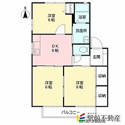 ファミール蔵上B 3DKの間取図画像