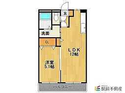 Profit村田 1LDKの間取図画像
