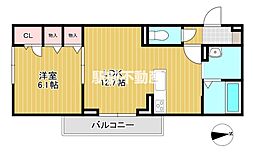 ロイヤルタウン田代外町 1LDKの間取図画像