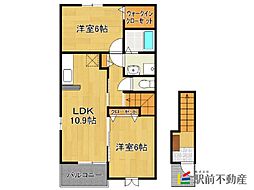 ディアベルジュ1 2LDKの間取図画像