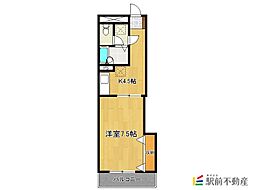 鳥栖シティビル 1Kの間取図画像