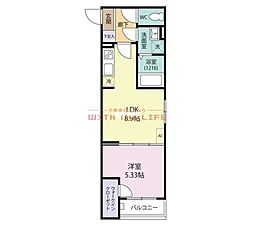 (仮)BRAVEBASE宿町 1LDKの間取図画像