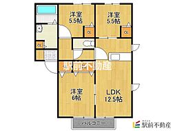 ネオファミール新鳥栖 3LDKの間取図画像