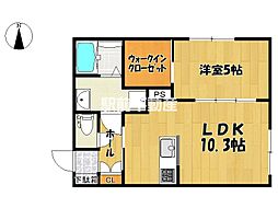 K-ideal TOSUII B棟(ケーディアルトスII) 1LDKの間取図画像