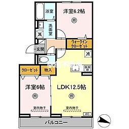 ケイ・ハイム 2LDKの間取図画像