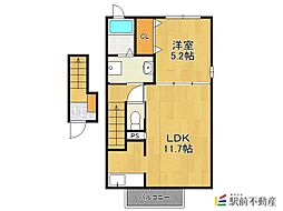 ティフブルー1 1LDKの間取図画像