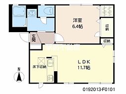 メゾンドカメリアF 1LDKの間取図画像