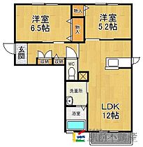 メゾンド・パストラルC棟 C201 ｜ 福岡県朝倉市一木811-1（賃貸アパート2LDK・2階・54.76㎡） その2