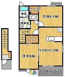 リモネーロス2 2LDKの間取図画像