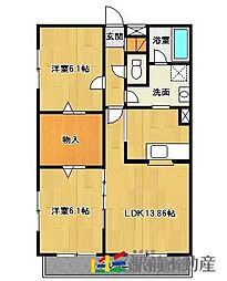 ロイヤルガーデン原田 2LDKの間取図画像