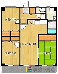 カサグランデ筑紫 3LDKの間取図画像
