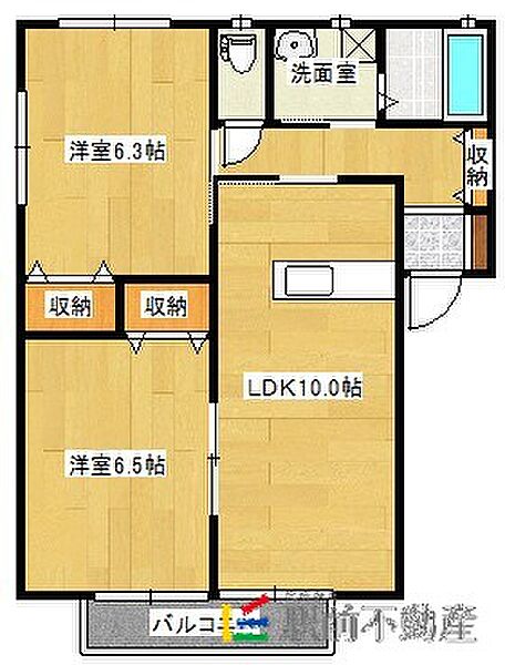 メゾンフィーユI 102｜福岡県朝倉市牛木(賃貸アパート2LDK・1階・54.81㎡)の写真 その2