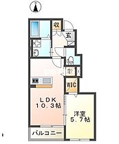 Maison K’s 105 ｜ 福岡県久留米市山川安居野1丁目2227-2（賃貸アパート1LDK・1階・43.20㎡） その2