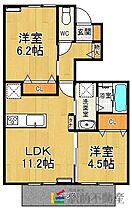 福岡県朝倉市持丸413-1（賃貸アパート2LDK・1階・51.15㎡） その2