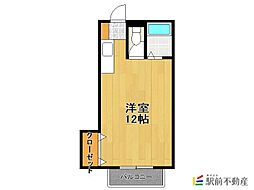 WINGハウスB ワンルームの間取図画像