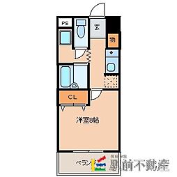 ネバーランドぶどうの樹 2階1Kの間取り