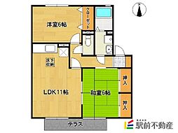 セジュールJin 2LDKの間取図画像