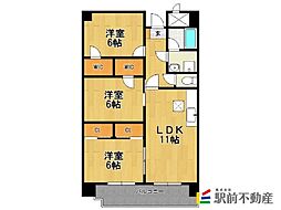 ルネス旭 3LDKの間取図画像