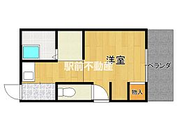 いちい東野 1DKの間取図画像