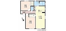 スリーゼA 2LDKの間取図画像