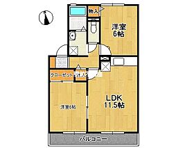 ルポ・ロジェマンC 2LDKの間取図画像