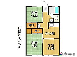 シティハイムファミールA 3DKの間取図画像