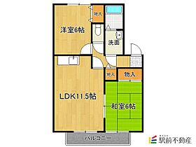 ゆうハイムA棟 101 ｜ 福岡県朝倉市堤1079-1（賃貸アパート2LDK・1階・53.48㎡） その2